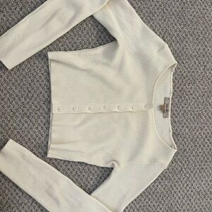 Harlow Cream Button-Up Cardigan